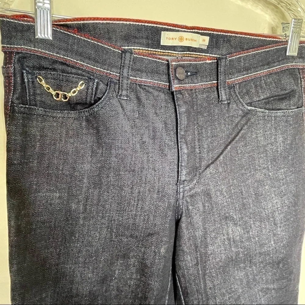Tory Burch Starflower straight leg jeans 28